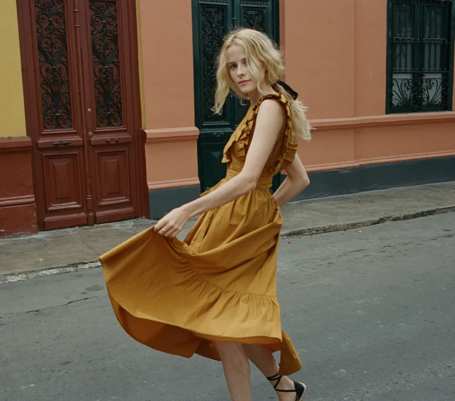HMD -- SAVANNAH DRESS -- GOLDEN HOUR sold by Doen