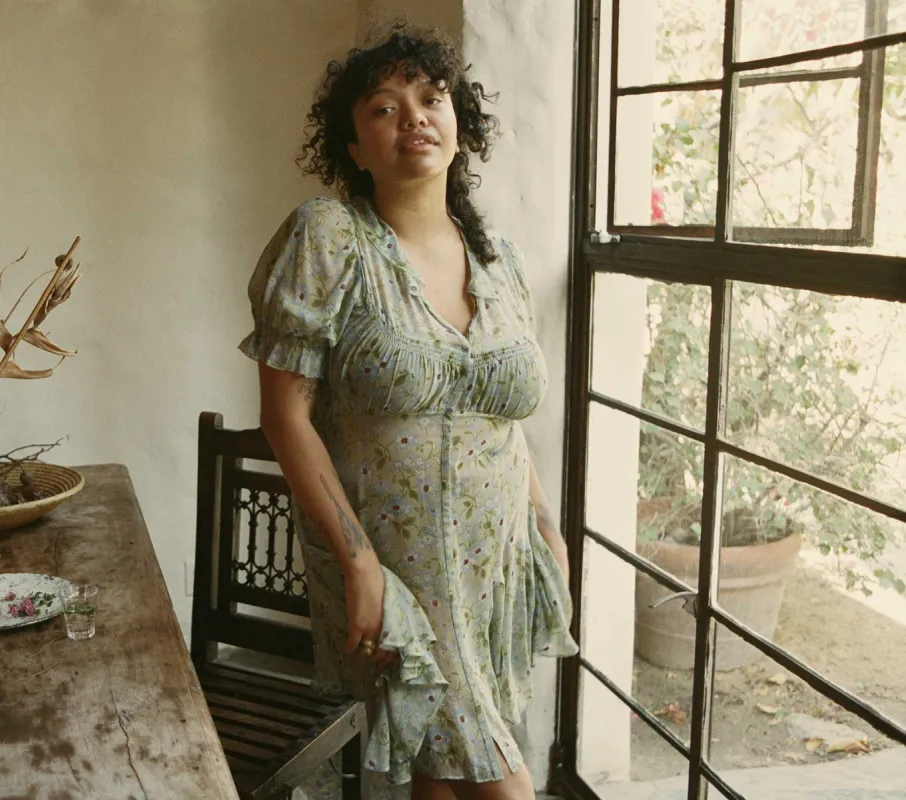 HMD -- MIRA DRESS -- GREEN STRAWBERRY MOON FLORAL sold by Doen