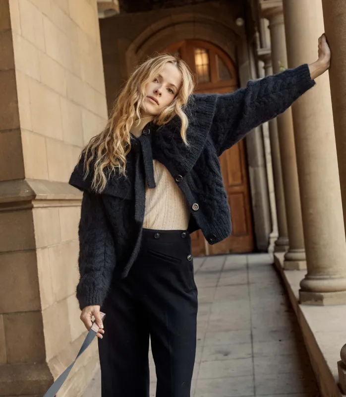 HMD -- HOLLAND CARDIGAN -- NAVY sold by Doen