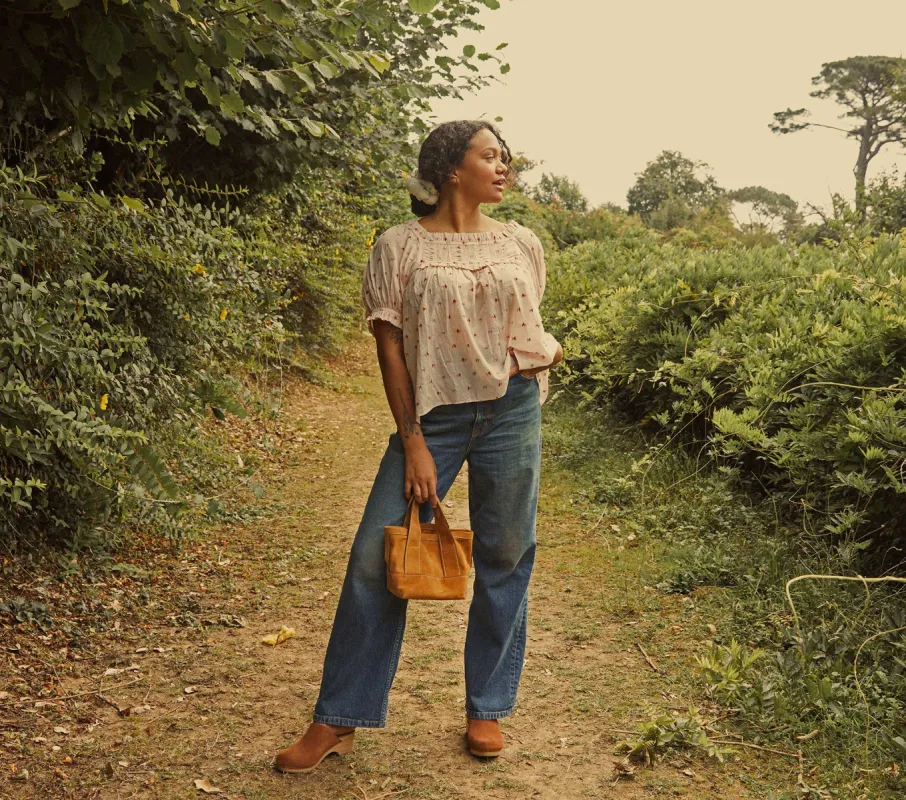 HMD -- FRANCES TOP -- BLUSH CARNATION EMBROIDERY sold by Doen