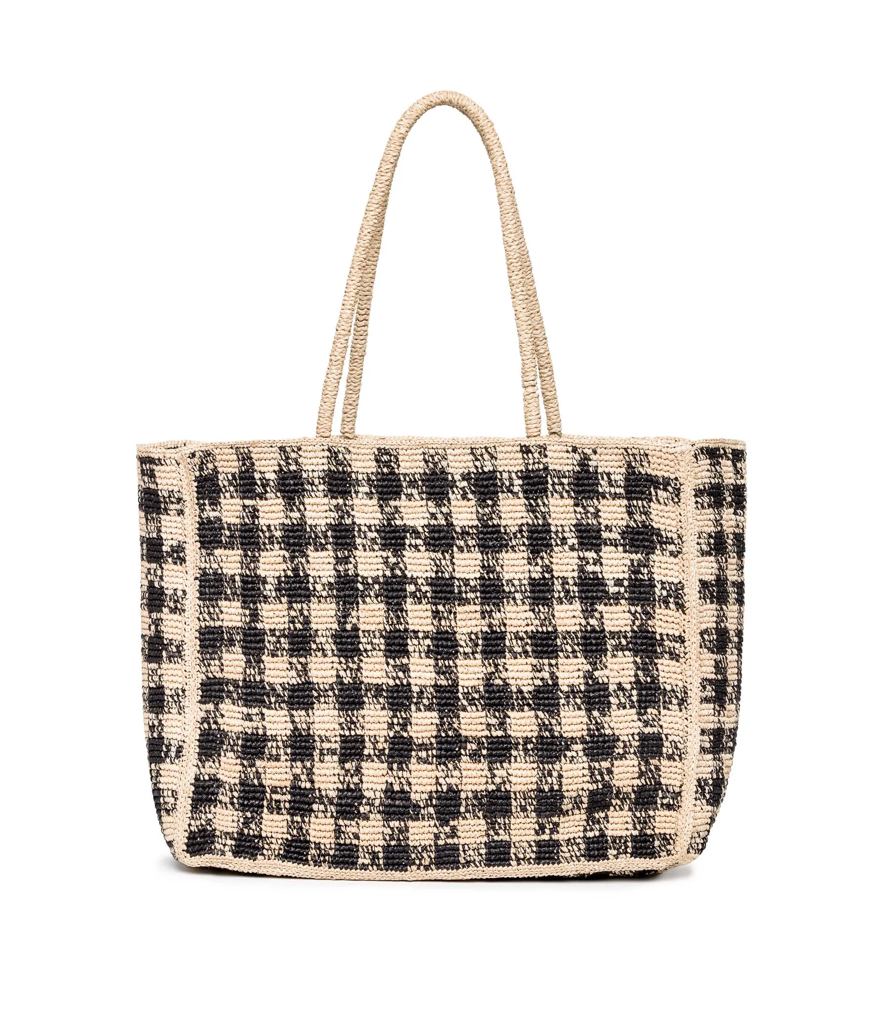GRANDE MATHILDE BAG -- BLACK GINGHAM RAFFIA sold by Doen product image thumbnail 5
