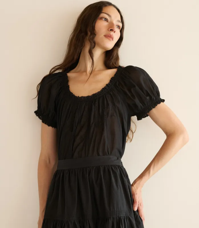 FREDERICA TOP -- BLACK made by Doen
