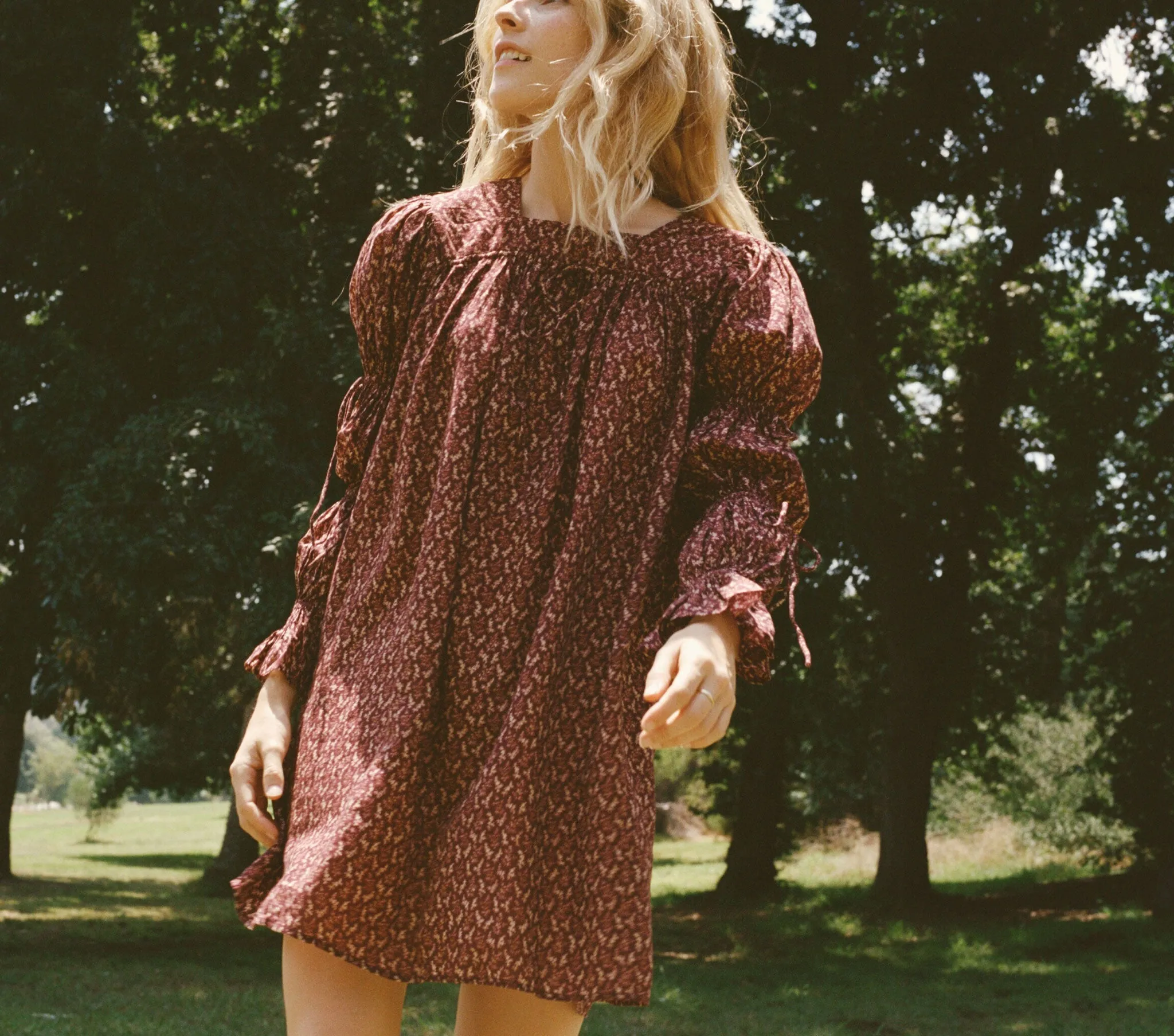 HMD -- BUTTERCUP DRESS -- WINE WINTER DITSY sold by Doen product image thumbnail 5