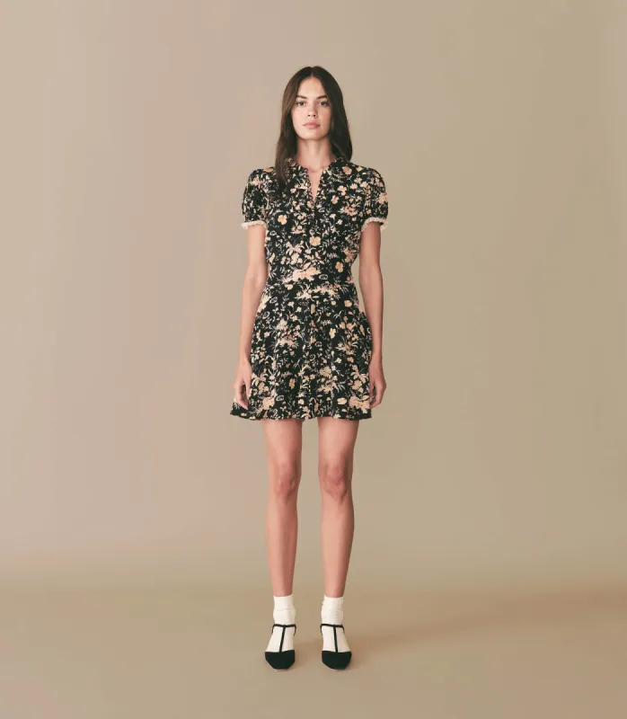 BRIETTE DRESS -- NAVY OAK BLUFFS FLORAL sold by Doen