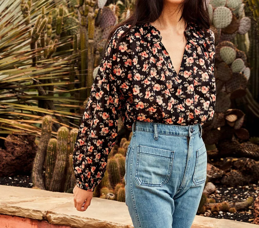 HMD -- ROSEBAY TOP -- BLACK POPPY PRINT sold by Doen