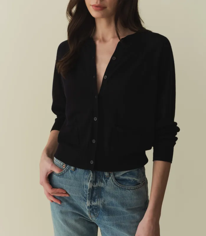 CELINE CARDIGAN -- DARK NAVY sold by Doen