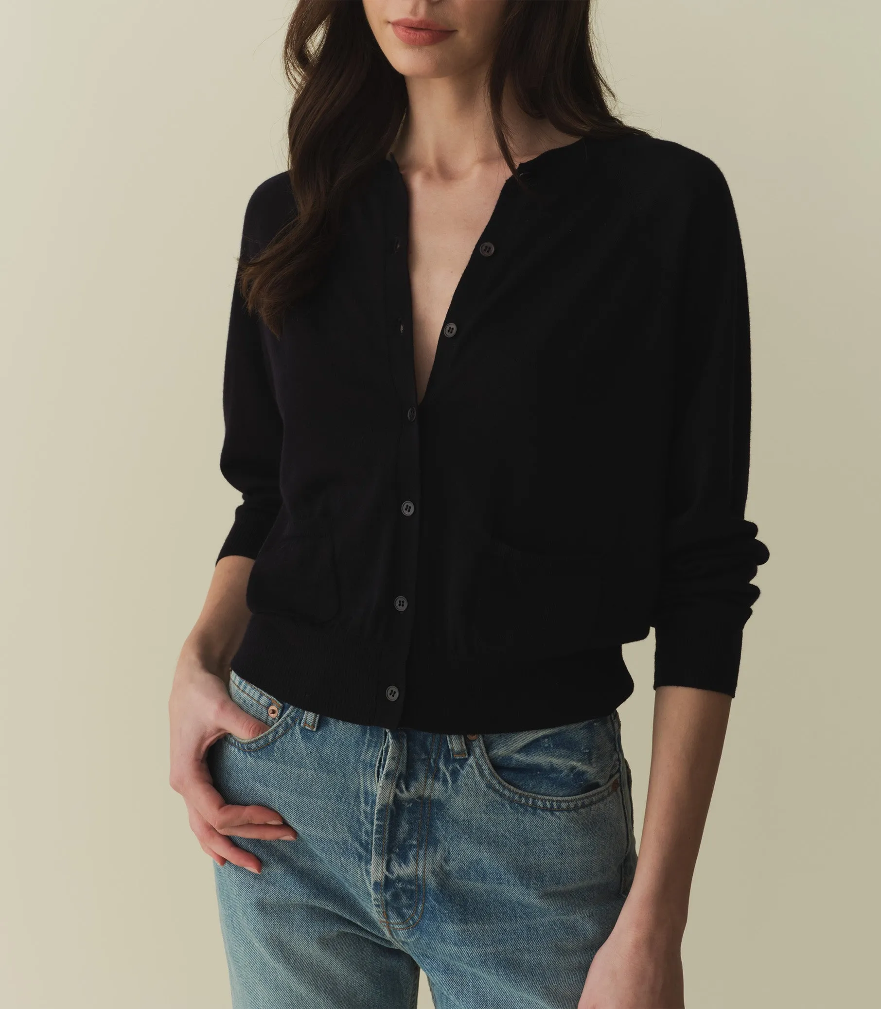 CELINE CARDIGAN -- DARK NAVY sold by Doen