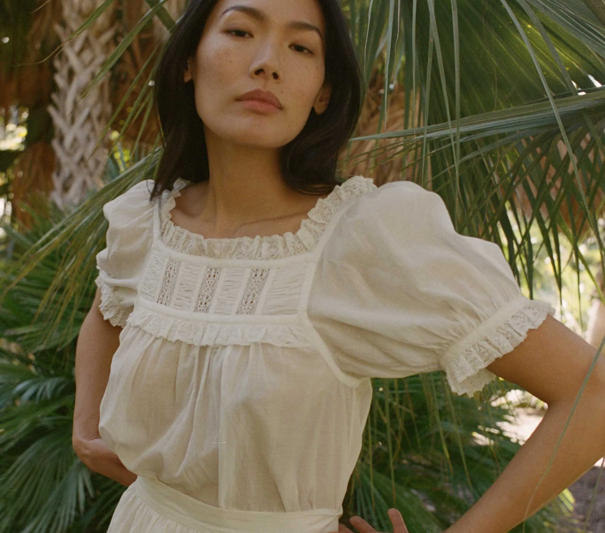 FRANCES TOP -- SALT LACE sold by Doen