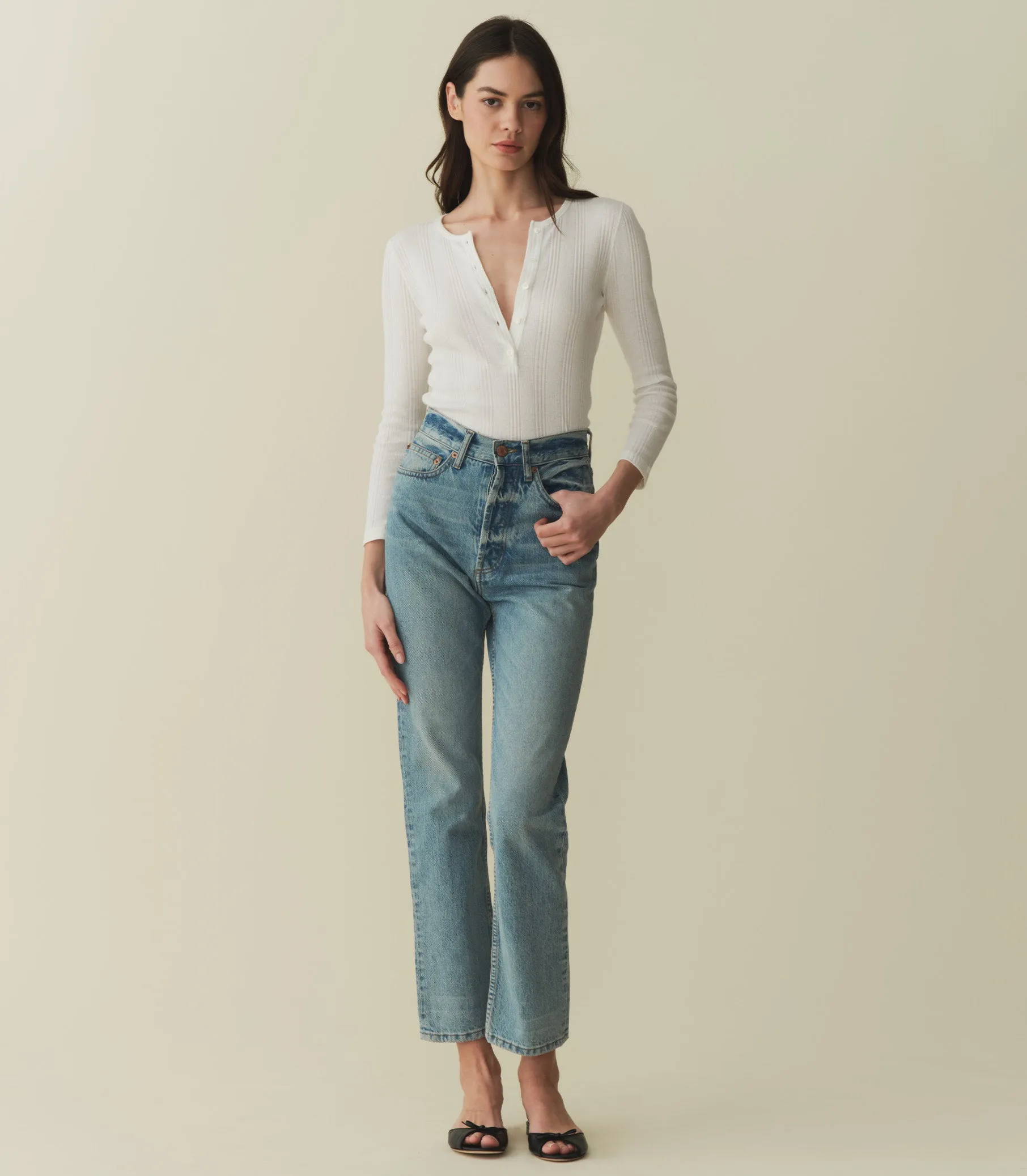 PAOLA CASHMERE BLEND TEE -- SALT sold by Doen product image thumbnail 2