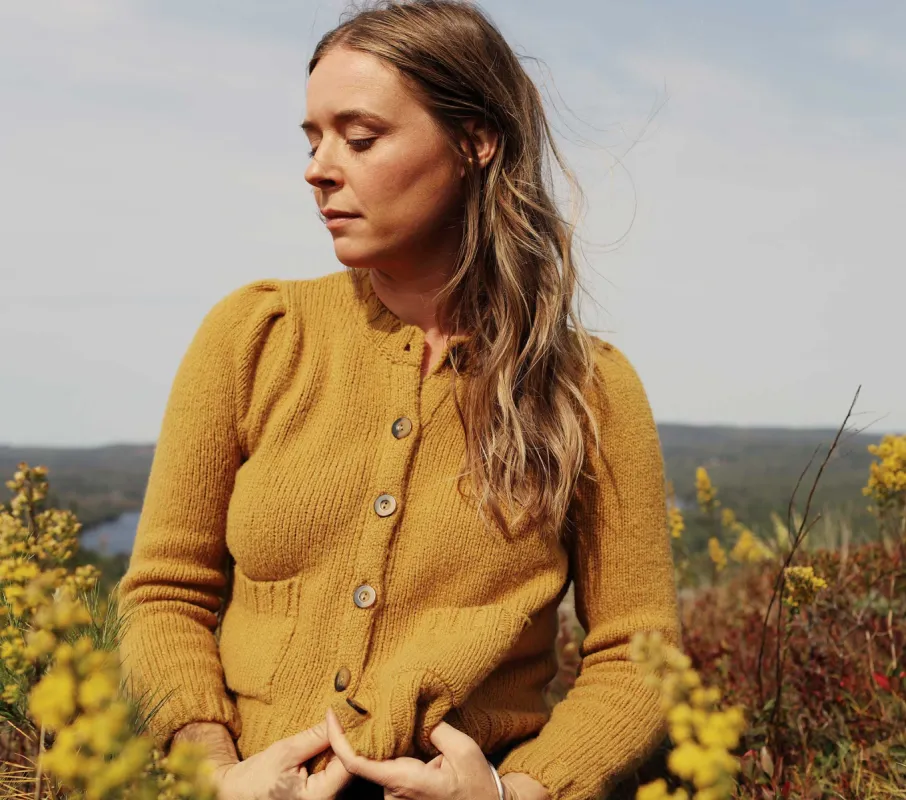 HMD -- RISETTE CARDIGAN SWEATER -- MUSTARD sold by Doen