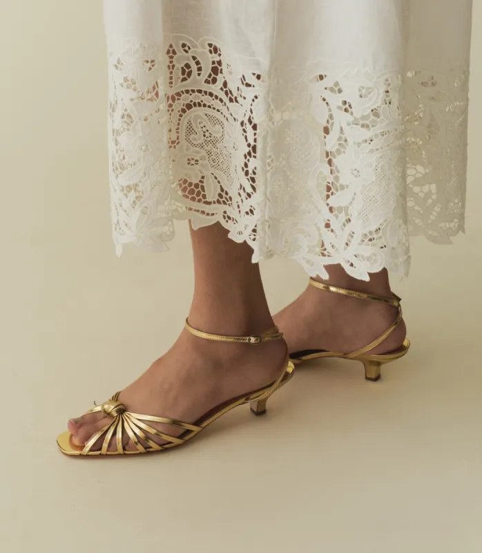 HEPBURN HEEL -- GOLD made by Doen