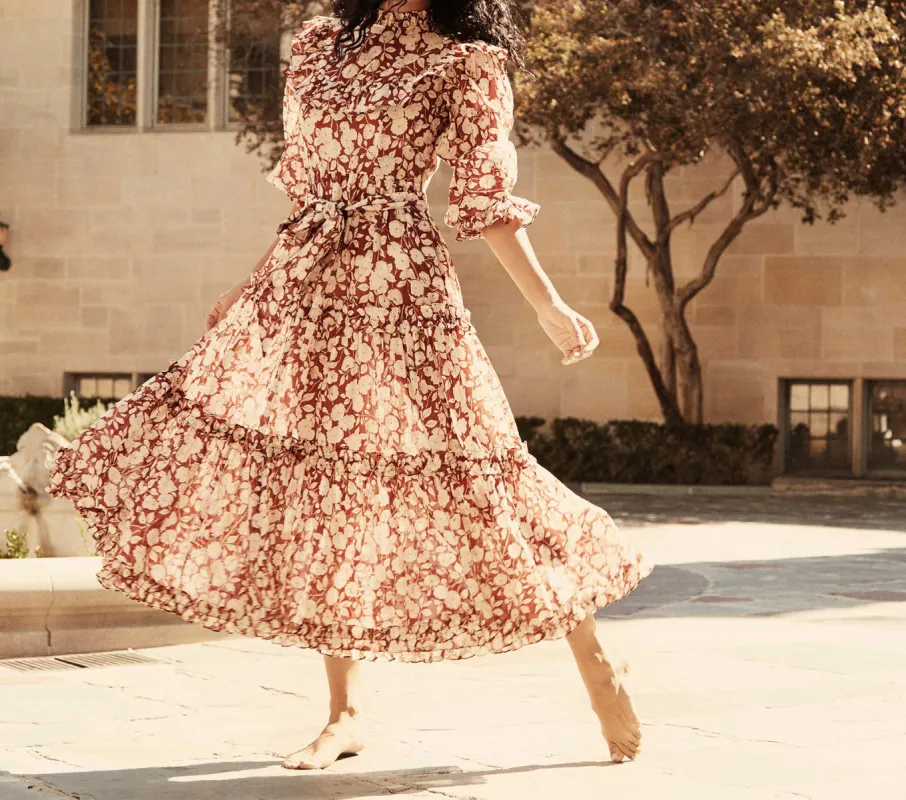 HMD -- CARAMEL DRESS -- AMBRIDGE ROSE RED sold by Doen