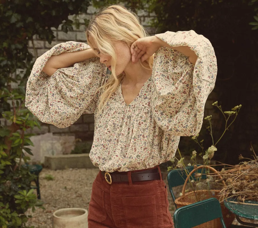 HMD -- SAVONA TOP -- CREAM SAINT CLAUDE PAISLEY sold by Doen