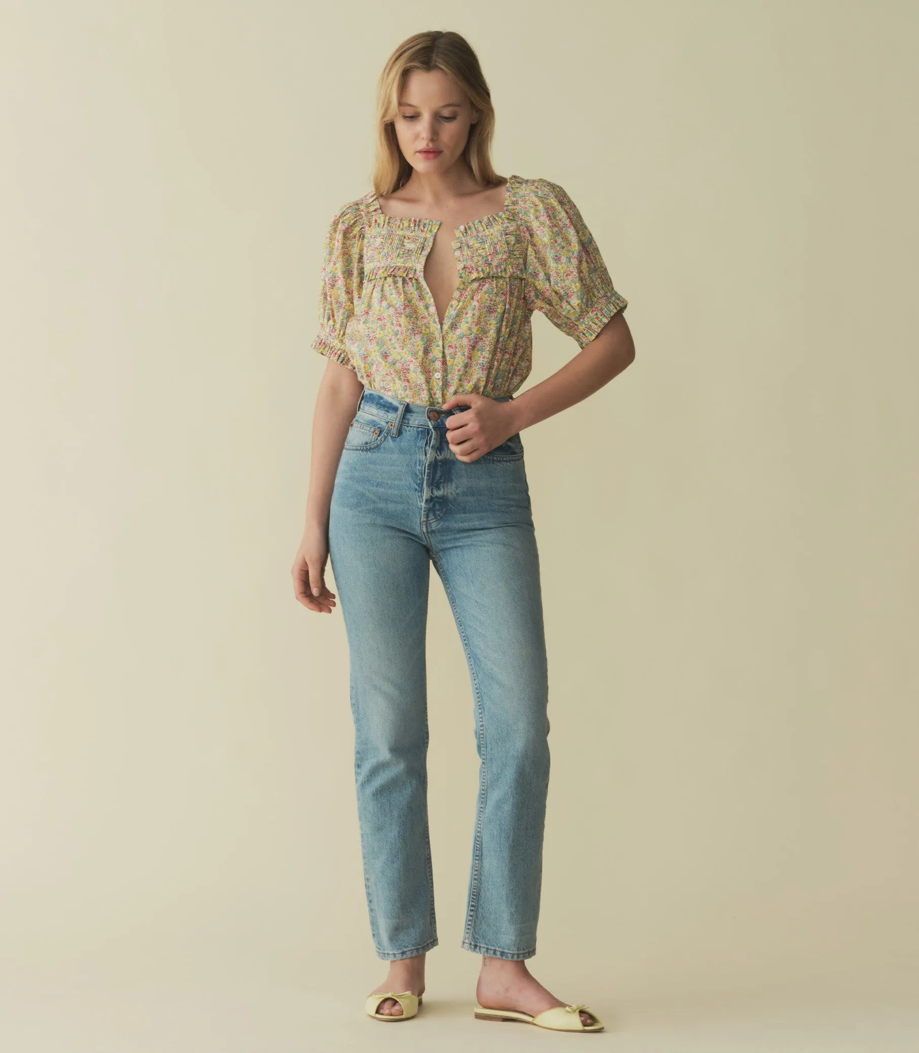 FARLEY TOP -- CHRYSANTHEMUM SKY FLORAL sold by Doen product image thumbnail 2