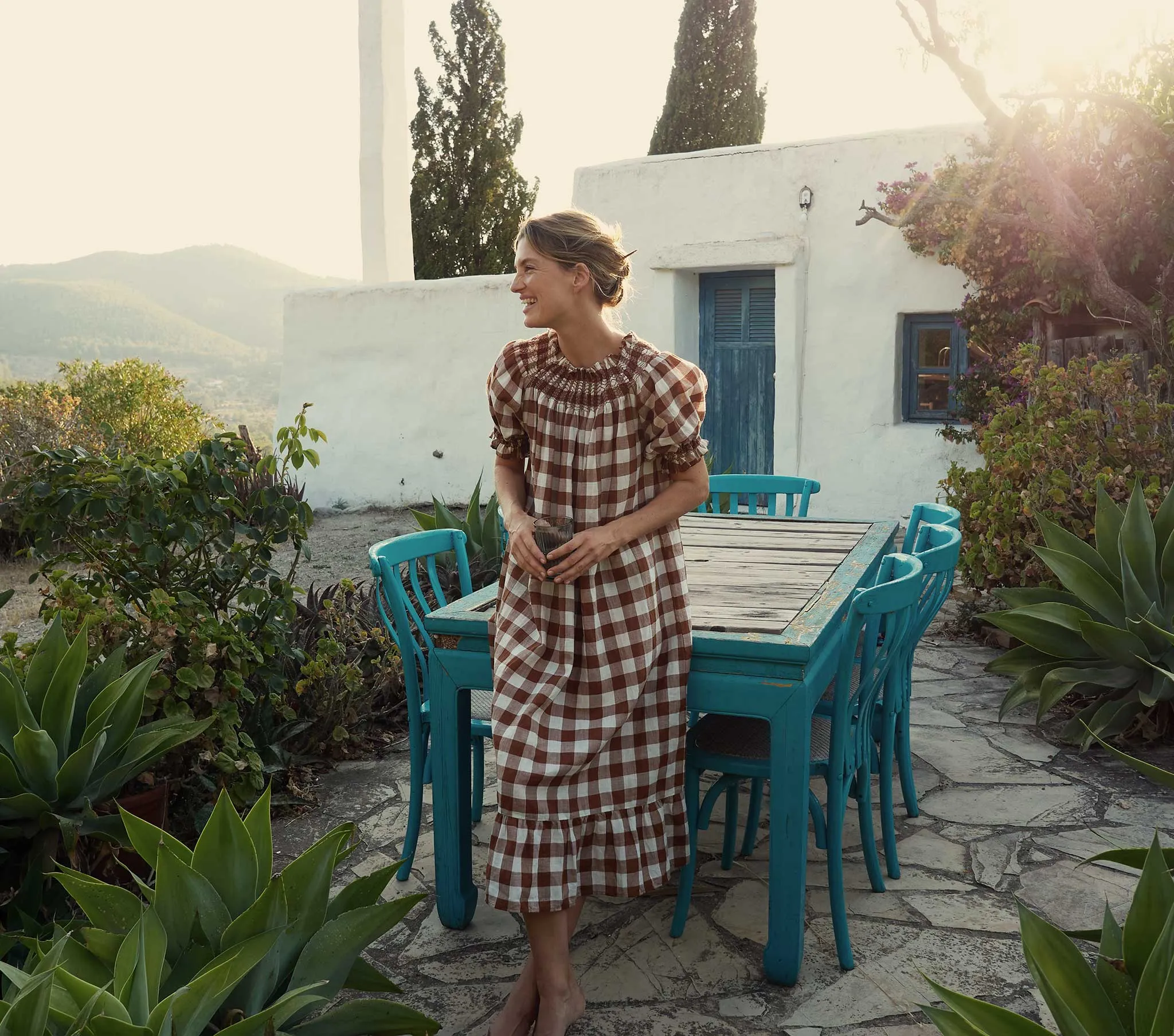 HMD -- RHONE DRESS -- ST OUEN NUTMEG PLAID sold by Doen product image thumbnail 5