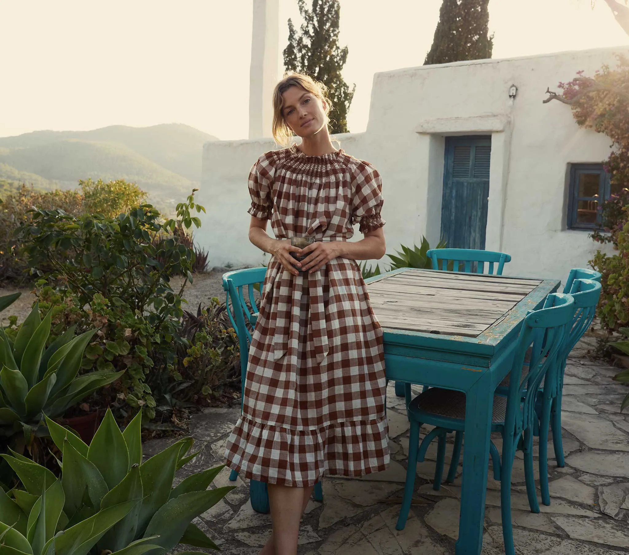 HMD -- RHONE DRESS -- ST OUEN NUTMEG PLAID sold by Doen product image thumbnail 2