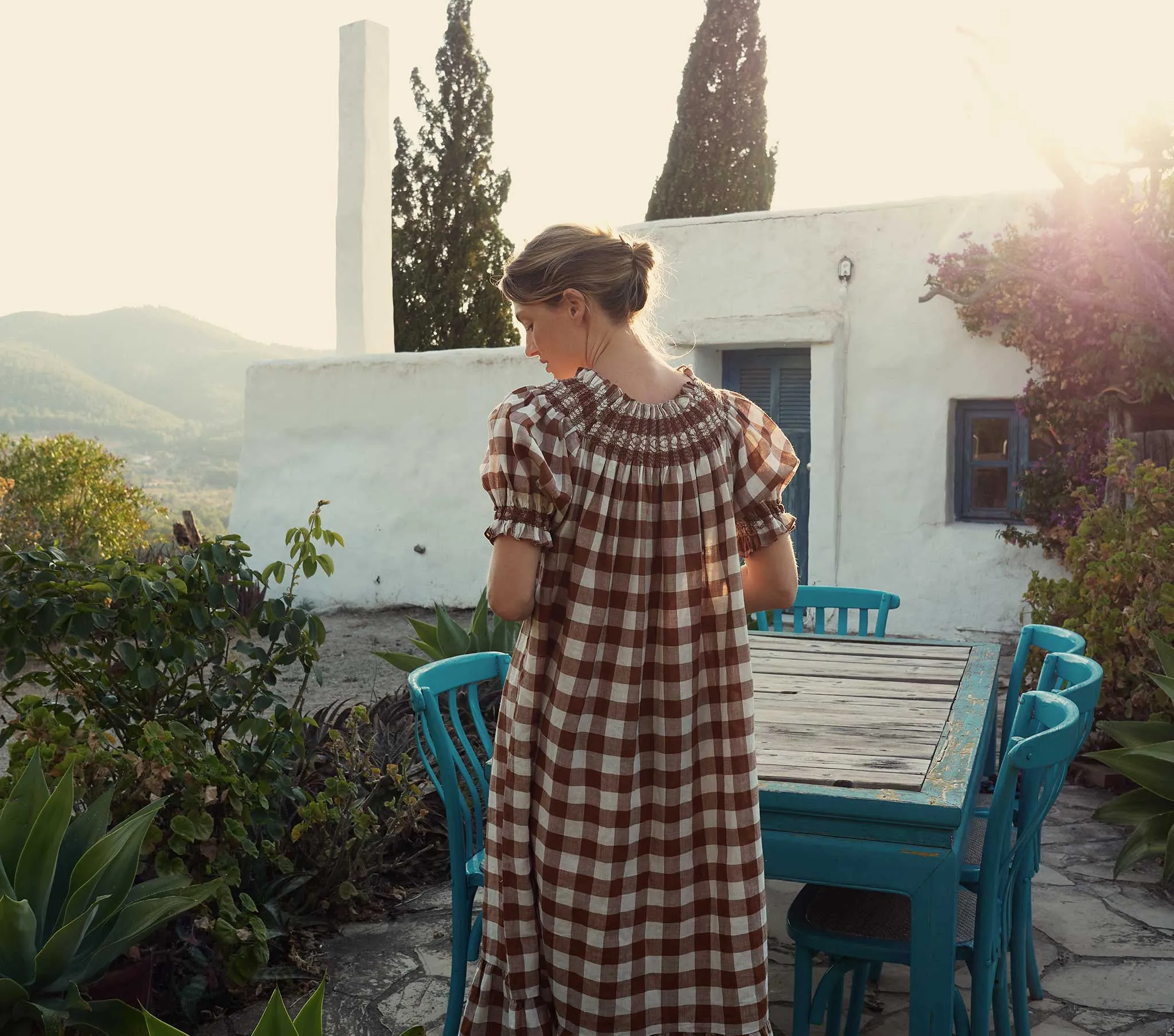 HMD -- RHONE DRESS -- ST OUEN NUTMEG PLAID sold by Doen product image thumbnail 3