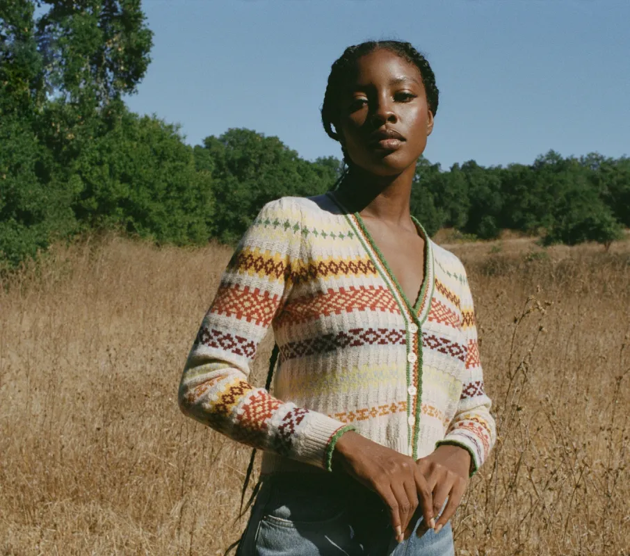 HMD -- ALBA CARDIGAN -- CREAM MONTE ROSA sold by Doen