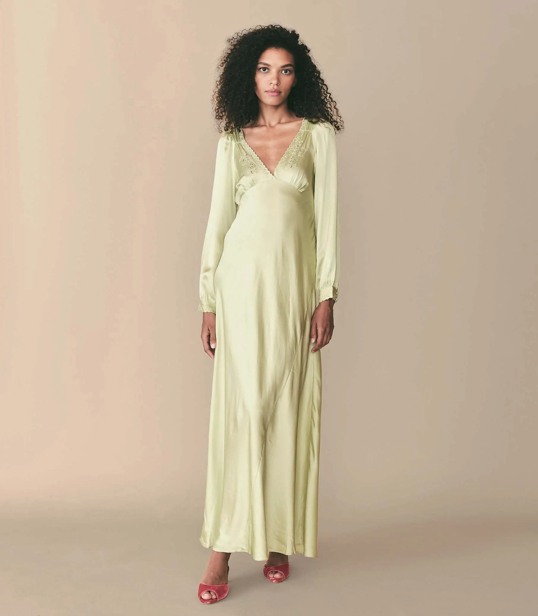 FIORA DRESS -- PISTACHIO GREEN sold by Doen