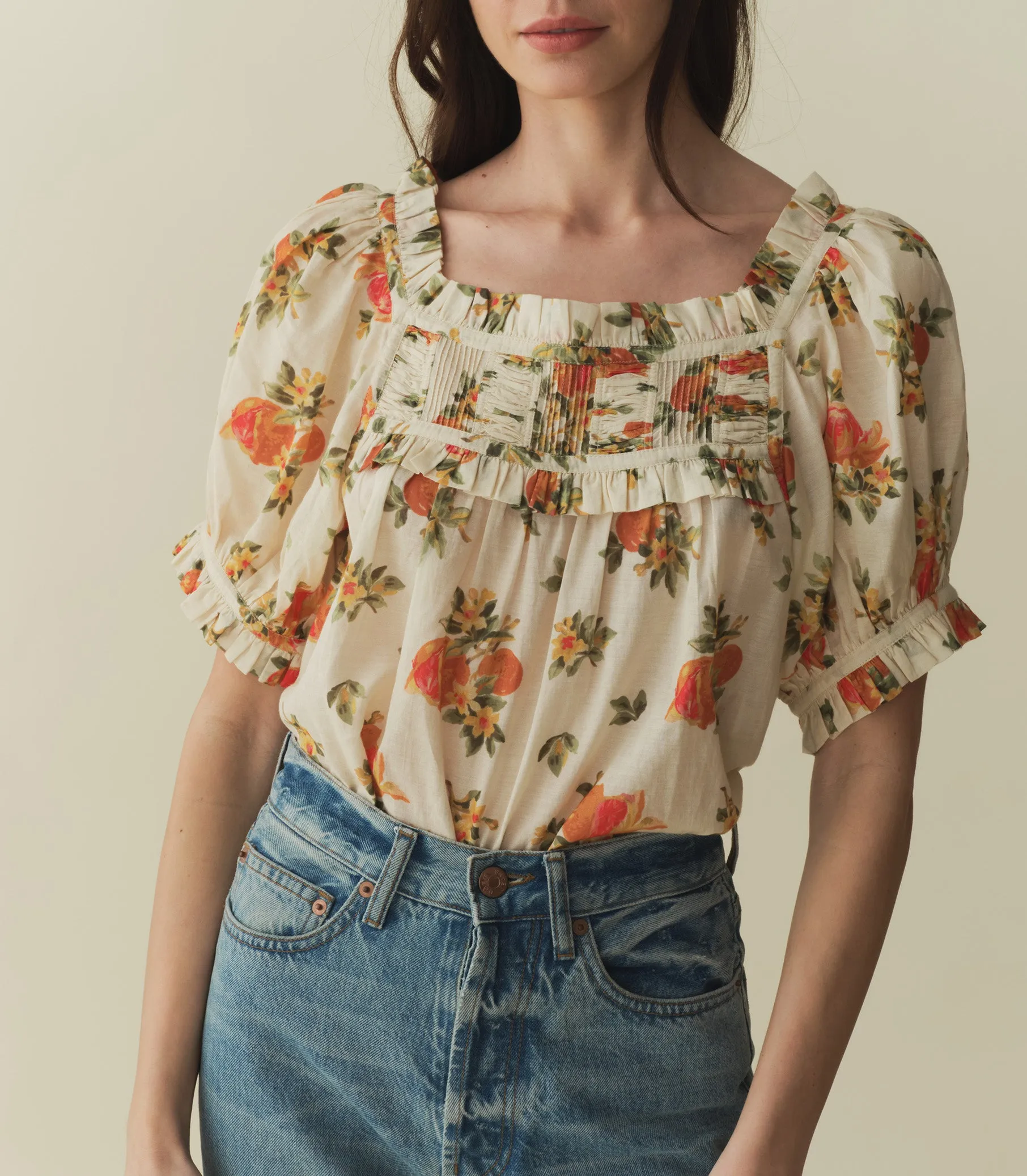 FRANCES TOP -- ORANGERIE FLORAL sold by Doen