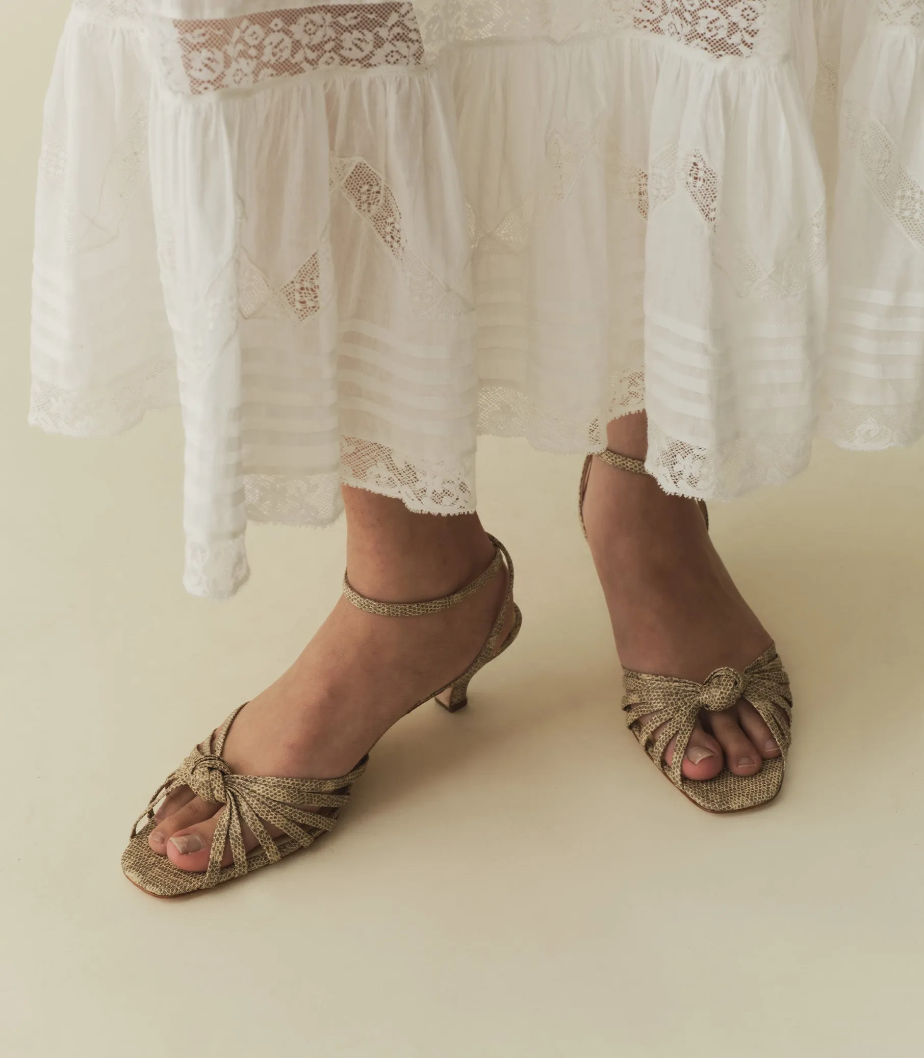 HEPBURN HEEL -- FAUX LIZARD sold by Doen