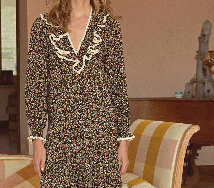 HMD -- EUGENIE DRESS -- INK MONTPELLIER FLORAL sold by Doen