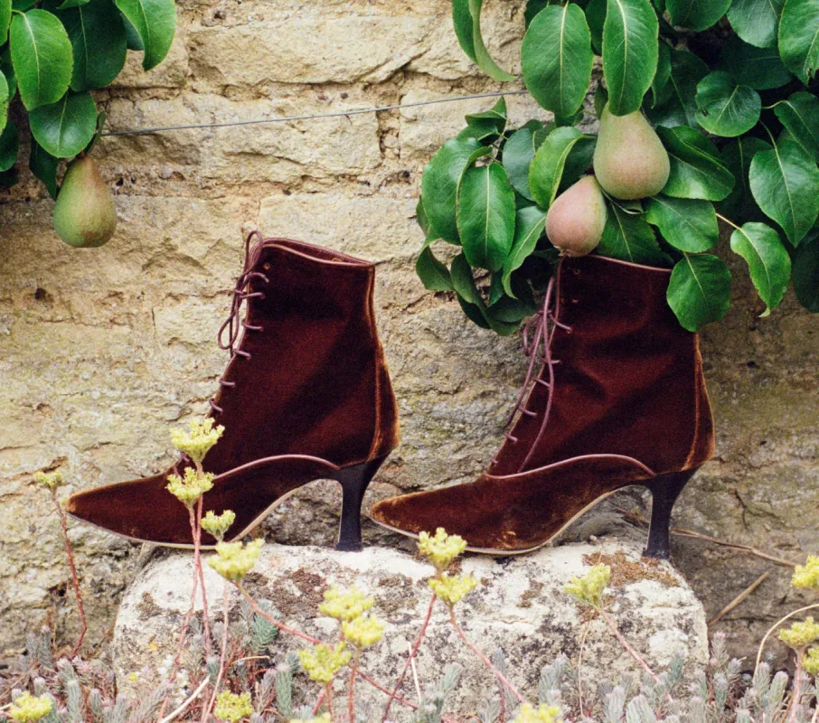 DASHA BOOT -- HICKORY VELVET made by Doen