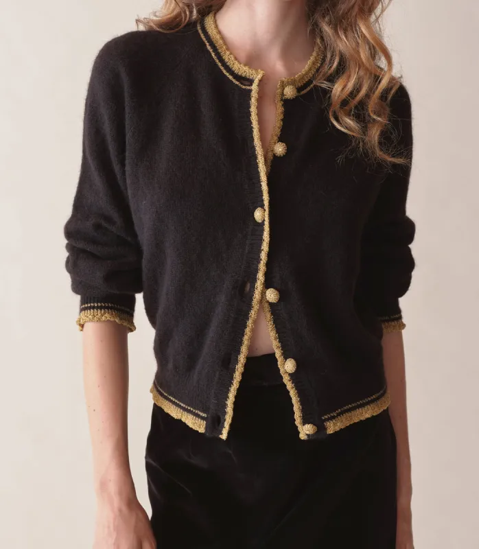 NATHALIA CARDIGAN -- BLACK sold by Doen