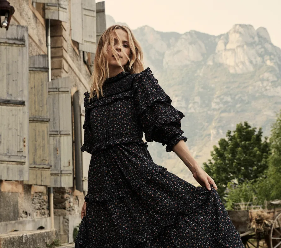 HMD -- CLAY DRESS -- BLACK MARFA PAISLEY sold by Doen