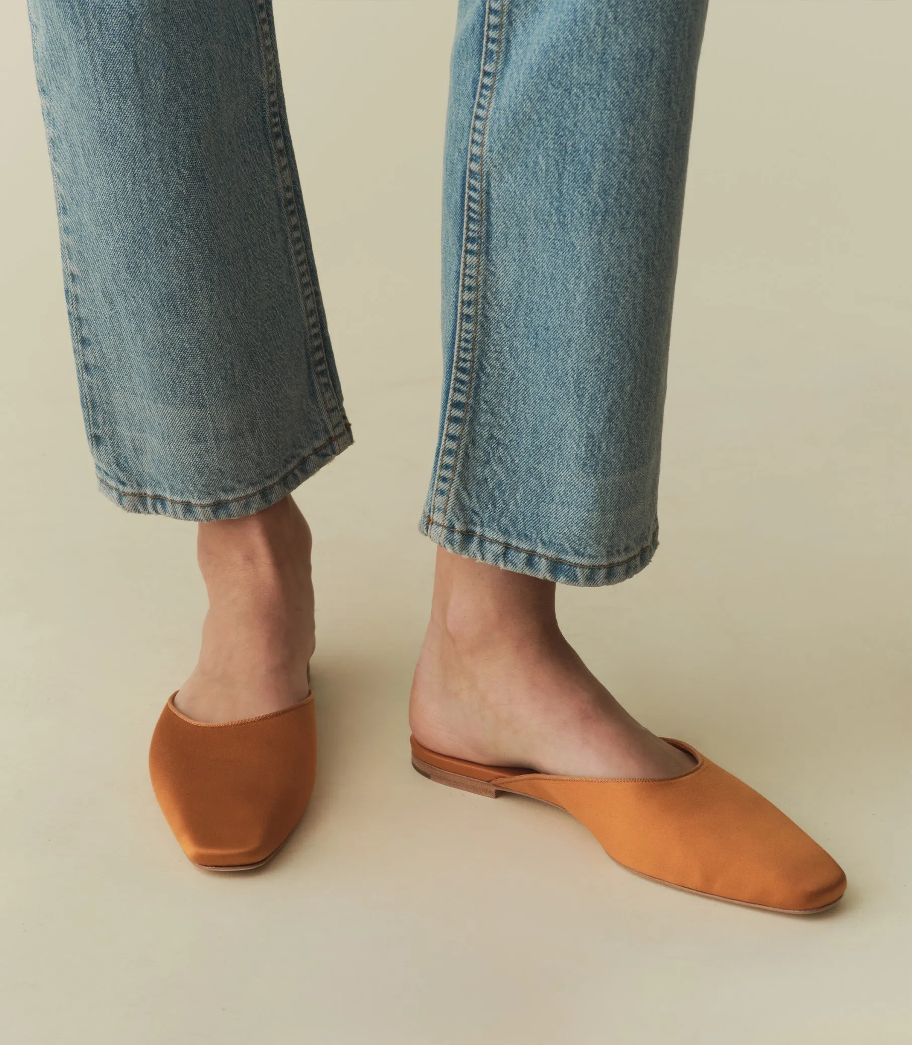 WREN MULE -- PAPRIKA SATIN sold by Doen