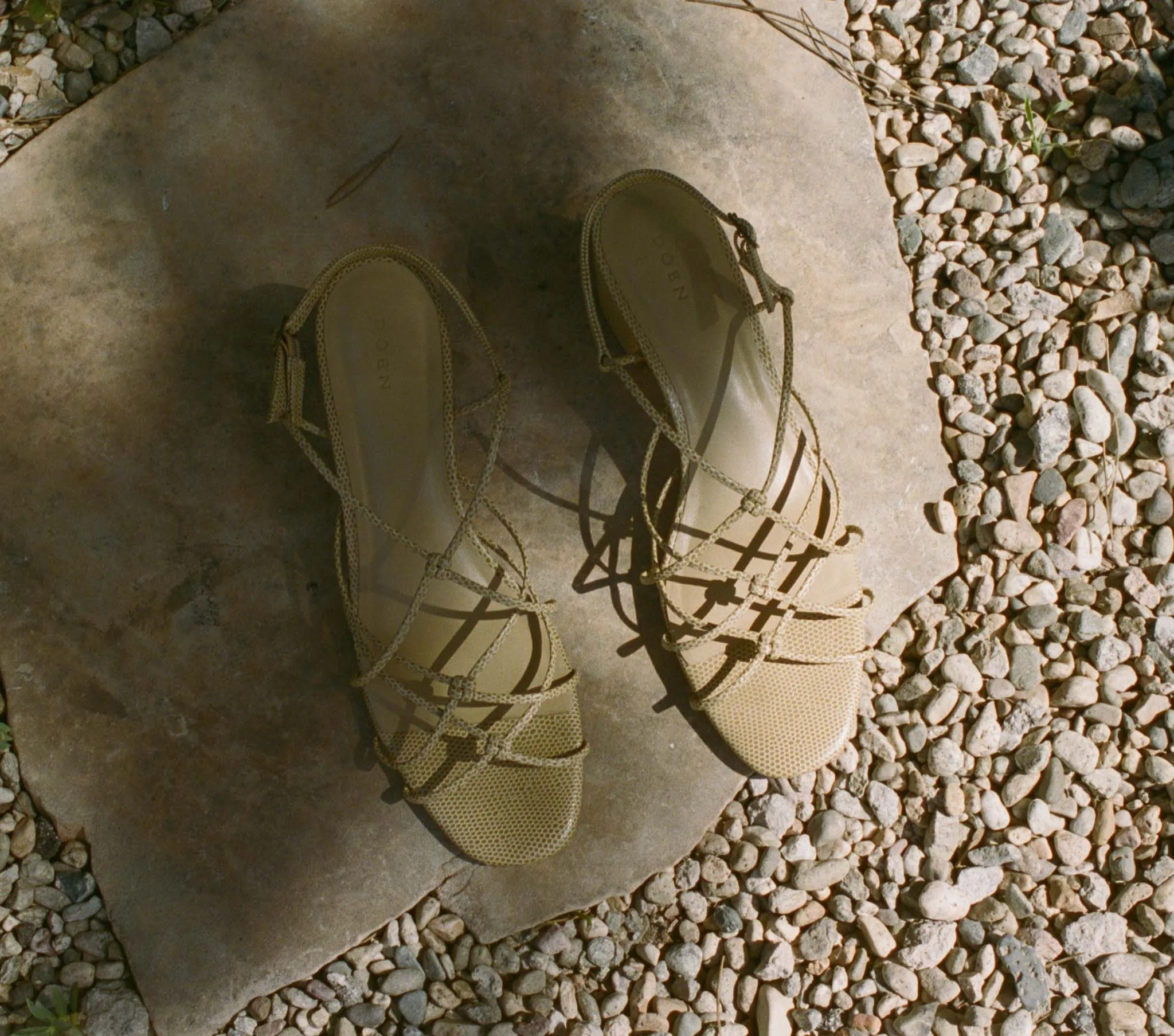REVE BLOCK HEEL SANDAL -- TAN FAUX LIZARD sold by Doen product image thumbnail 4