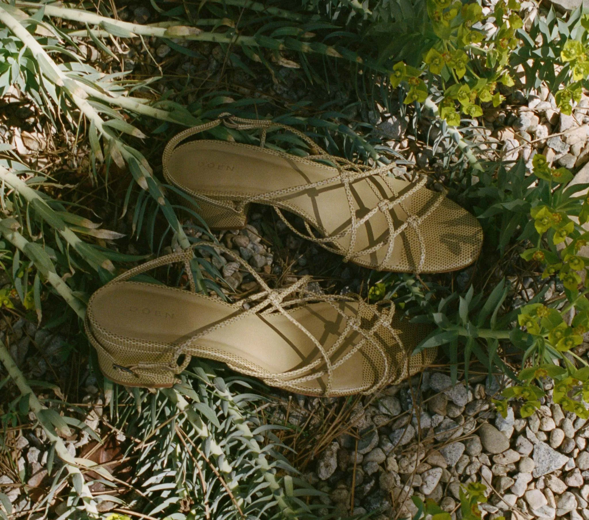 REVE BLOCK HEEL SANDAL -- TAN FAUX LIZARD sold by Doen product image thumbnail 5