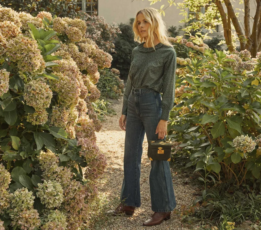 HMD -- PLUM TOP -- EVERGREEN WINTER DITSY sold by Doen