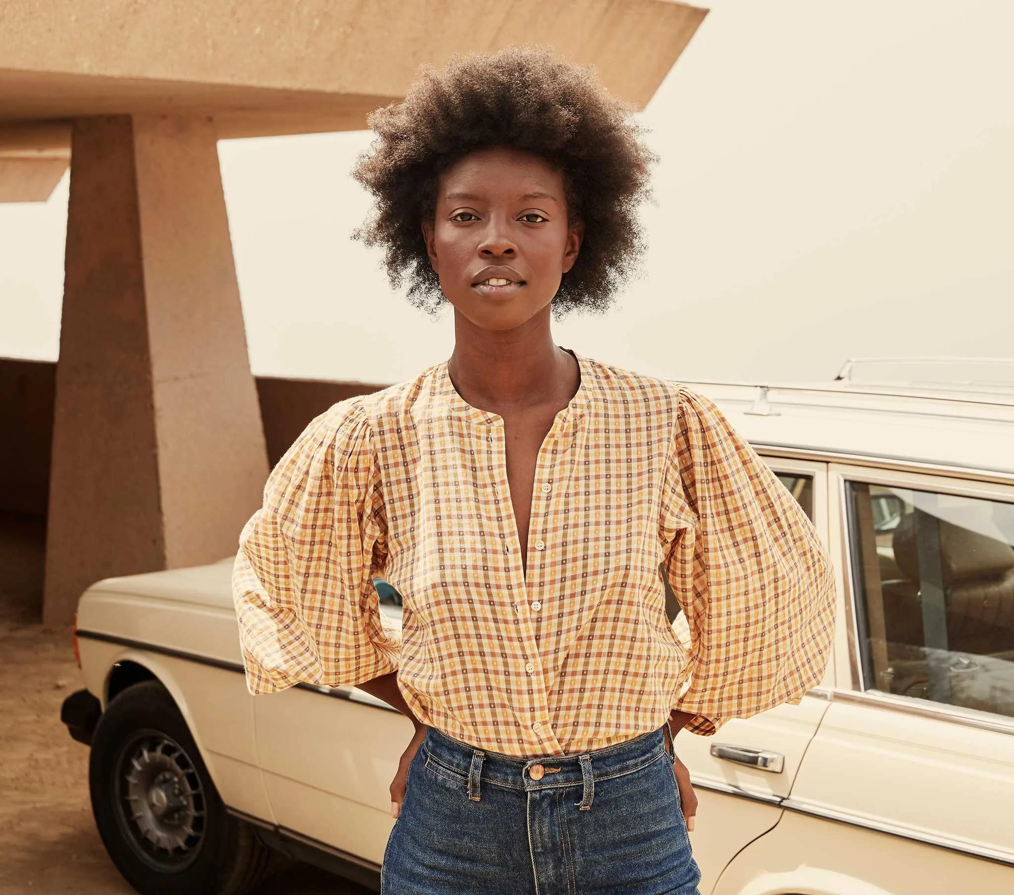 HMD -- SCARLET TOP -- ORANGE MERINGUE PLAID sold by Doen product image thumbnail 2