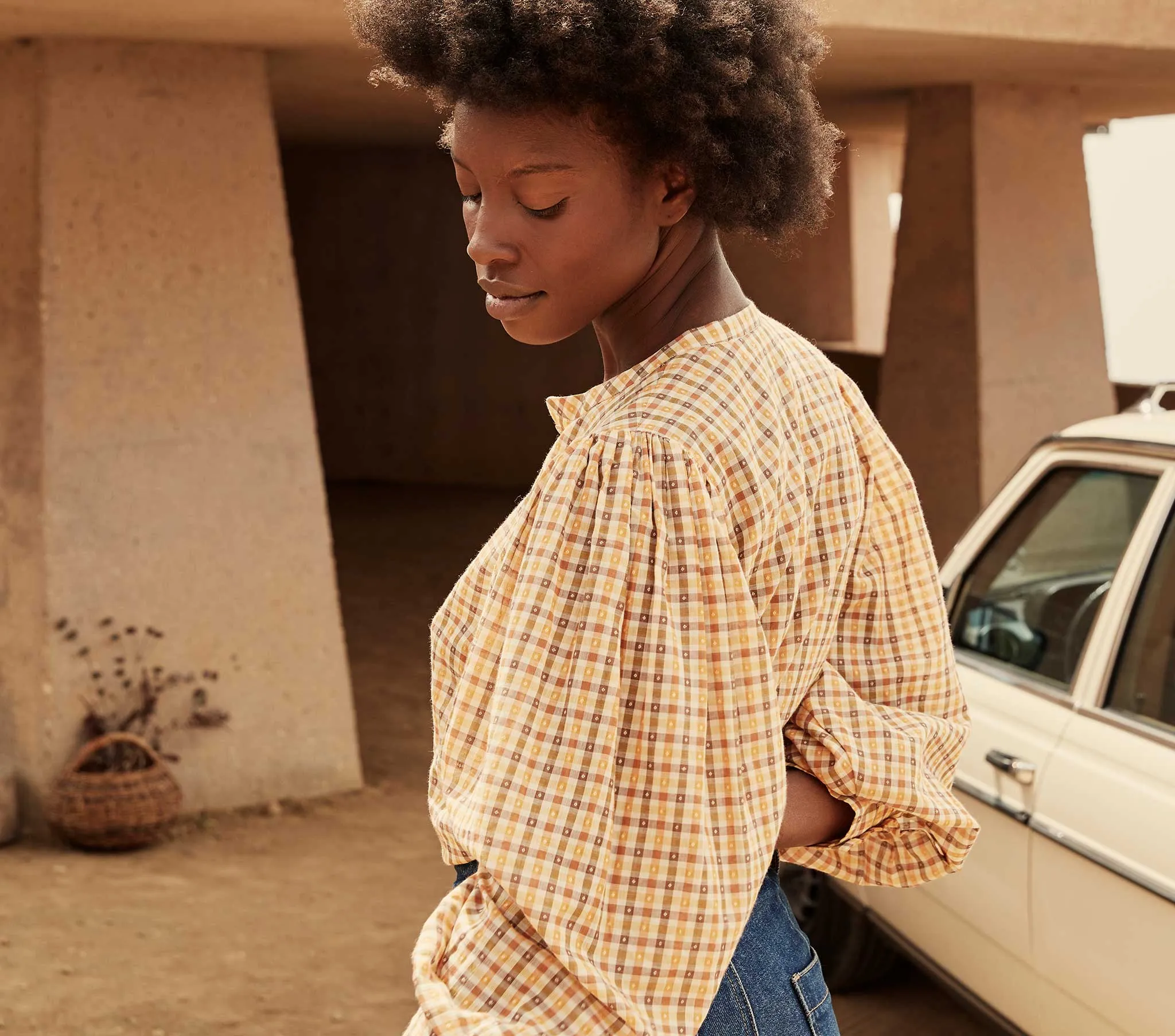 HMD -- SCARLET TOP -- ORANGE MERINGUE PLAID sold by Doen product image thumbnail 3