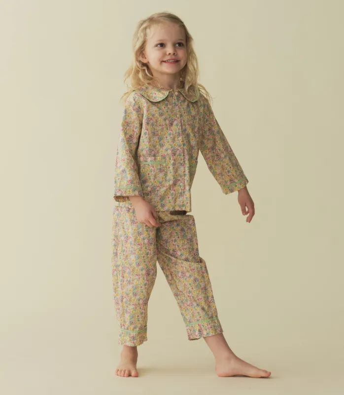 LEAF PLAYSUIT -- CHRYSANTHEMUM SKY FLORAL made by Doen