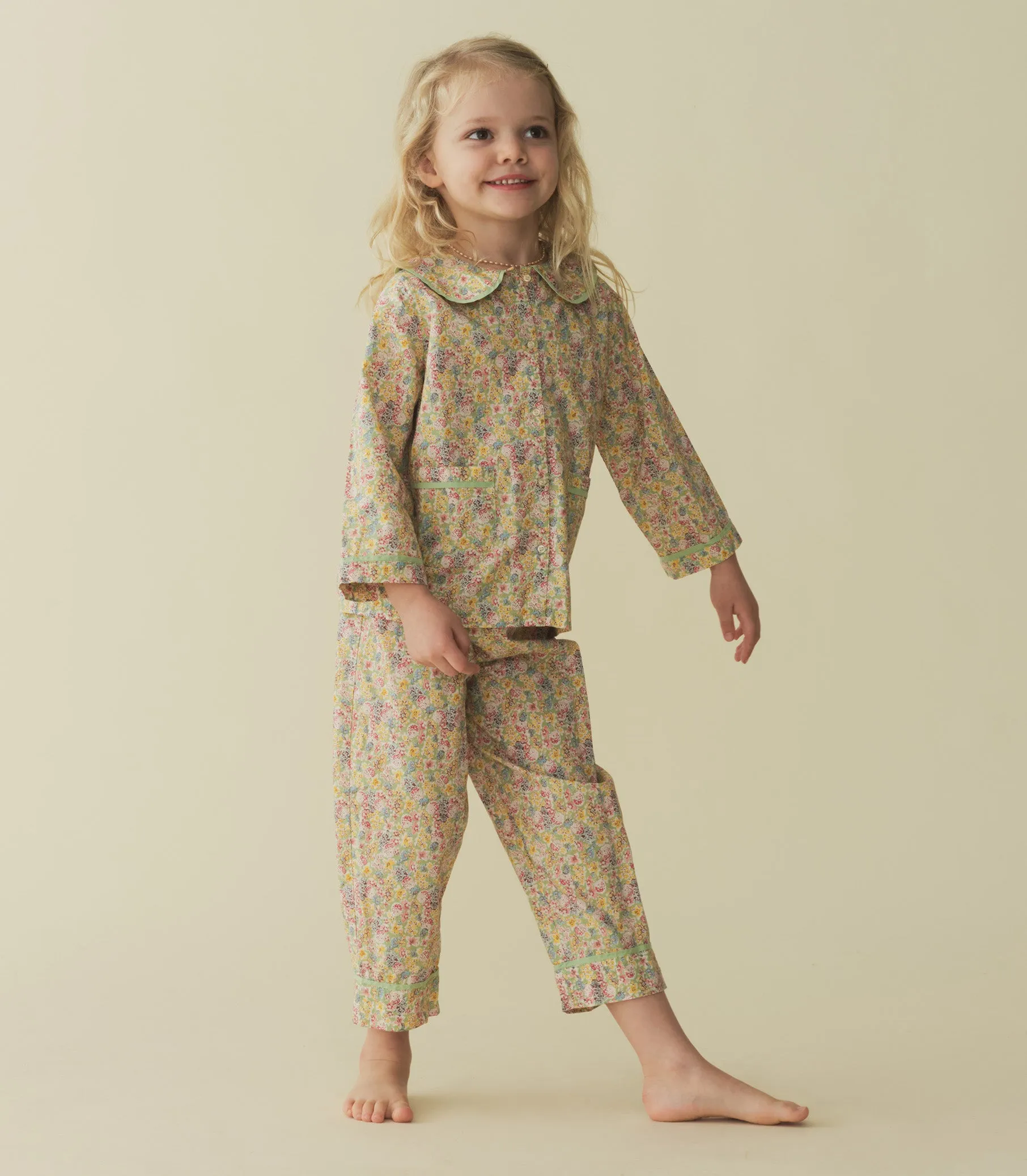 LEAF PLAYSUIT -- CHRYSANTHEMUM SKY FLORAL sold by Doen