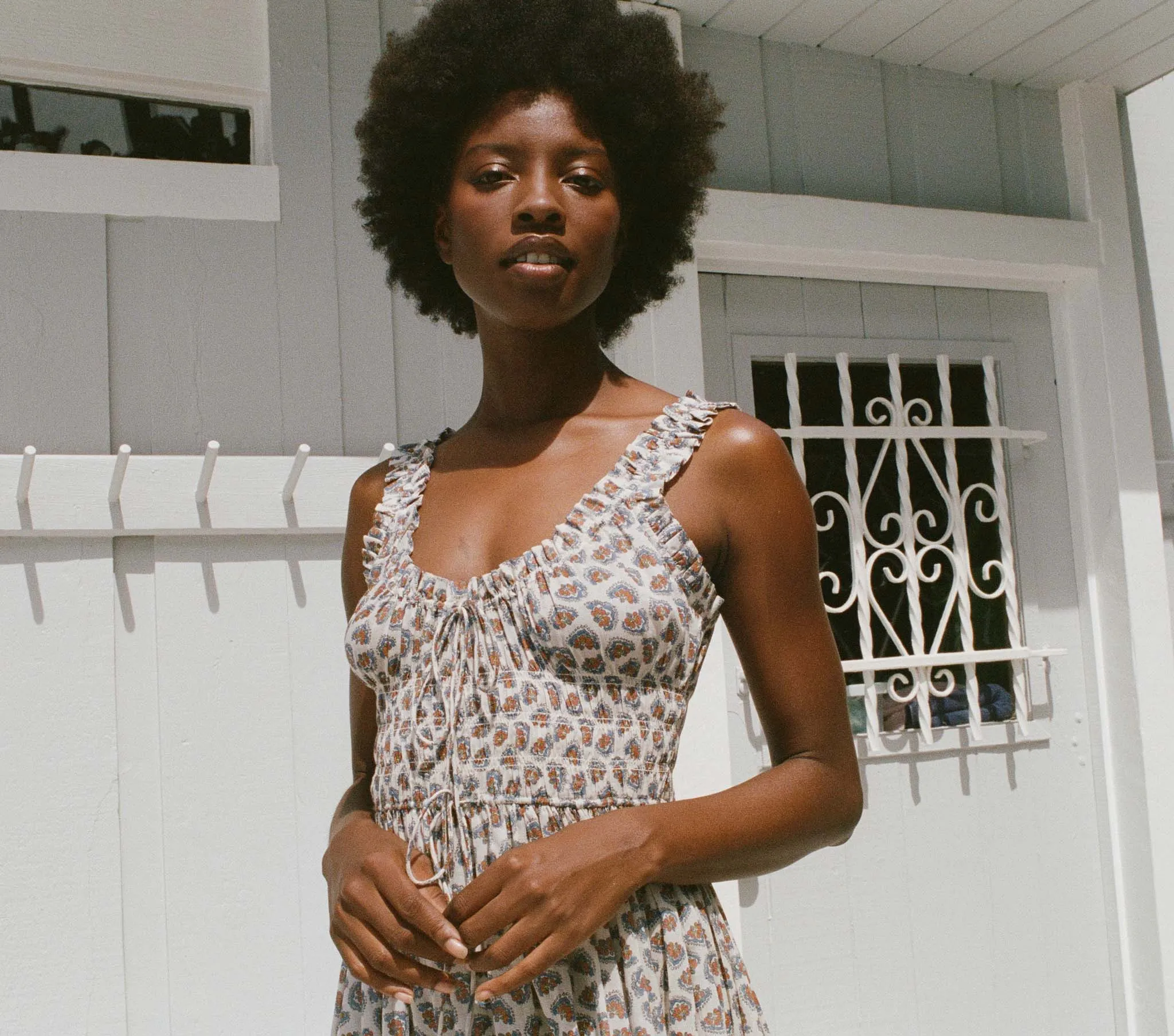 HMD -- EMMARETTA DRESS -- SEA SALT BEDFORD PAISLEY sold by Doen product image thumbnail 2