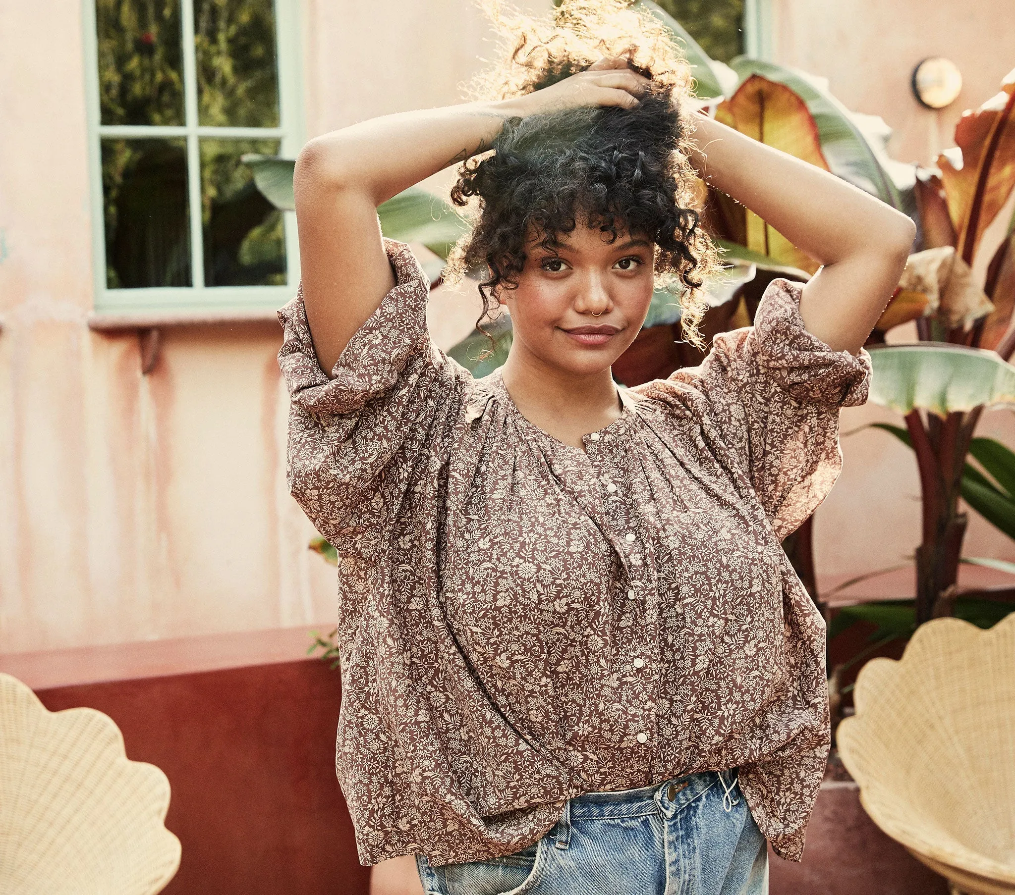 HMD -- THE JANE BLOUSE -- TERRA GARDEN BLOOM sold by Doen