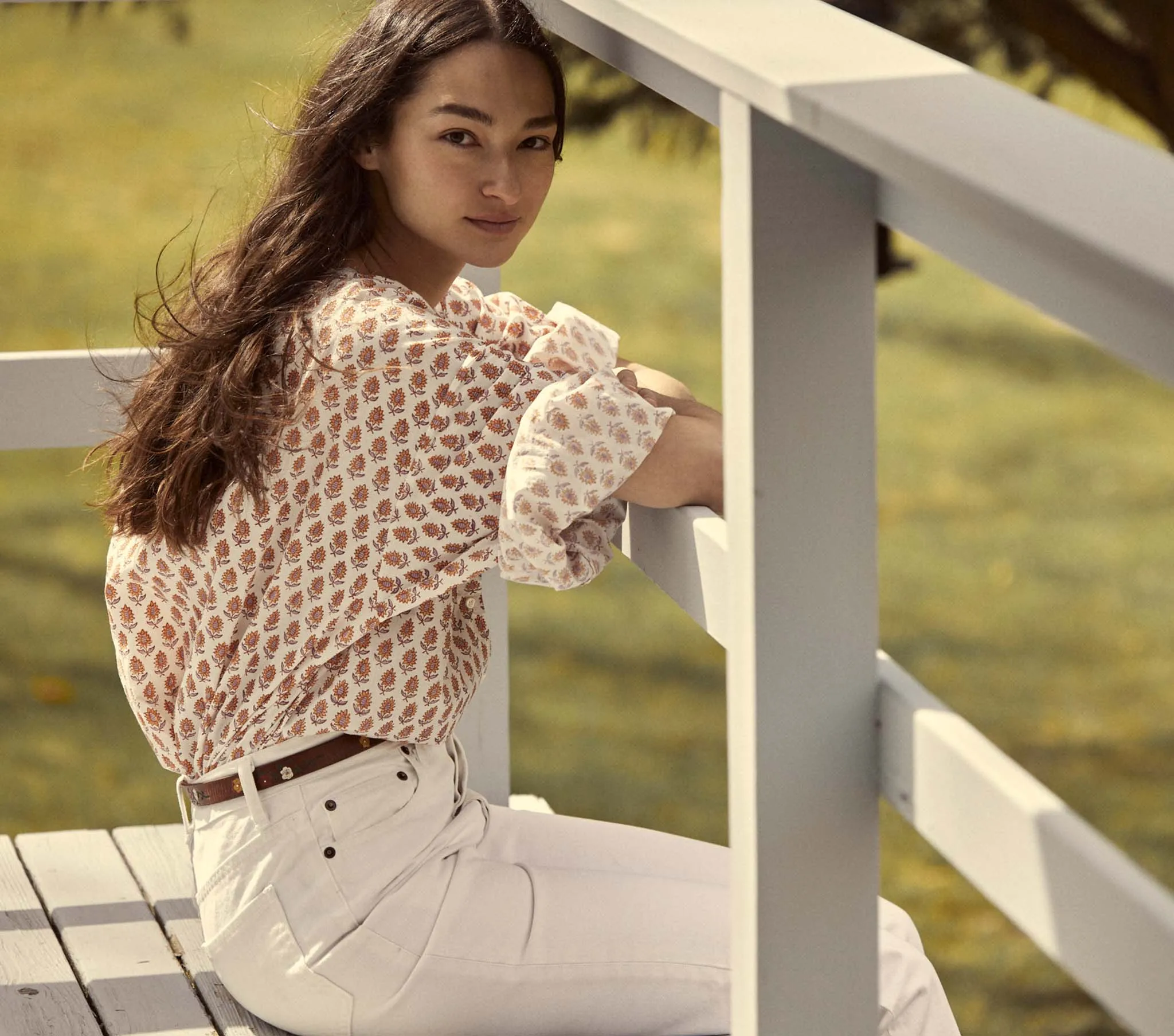 HMD -- THE JANE BLOUSE -- TRAVELER BLOCK PRINT sold by Doen product image thumbnail 3