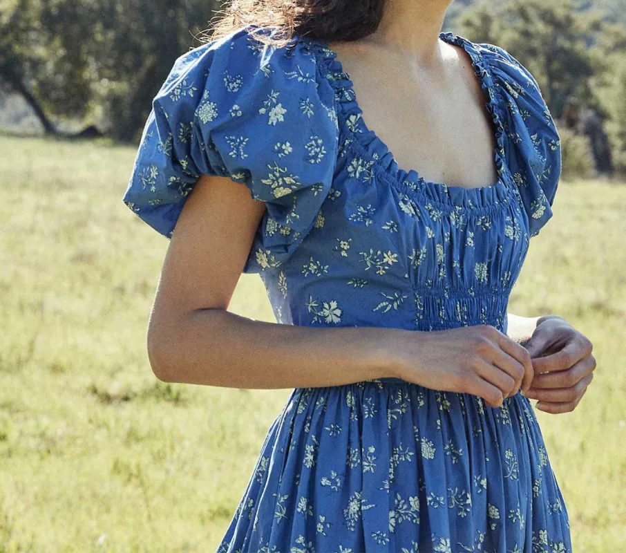HMD -- DEIA DRESS -- BLUE BOUTON DE ROSE sold by Doen