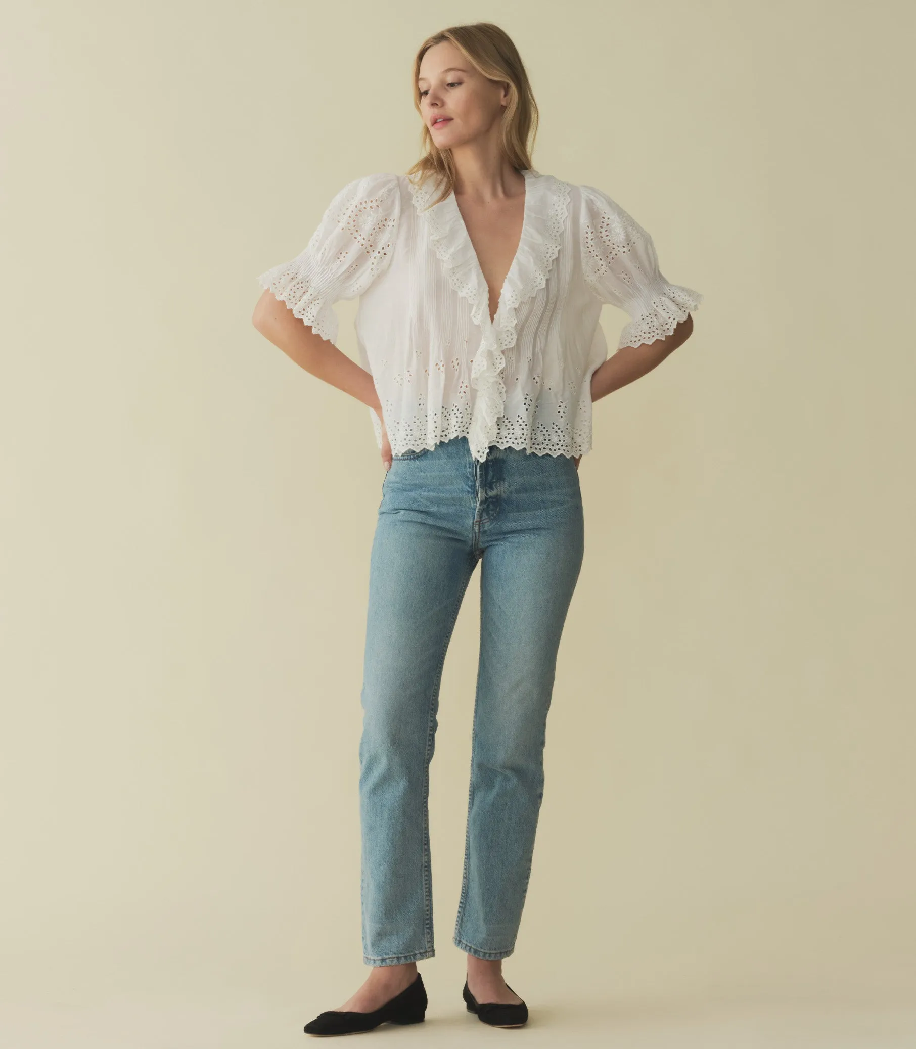 HENRI TOP -- SALT EYELET sold by Doen product image thumbnail 3
