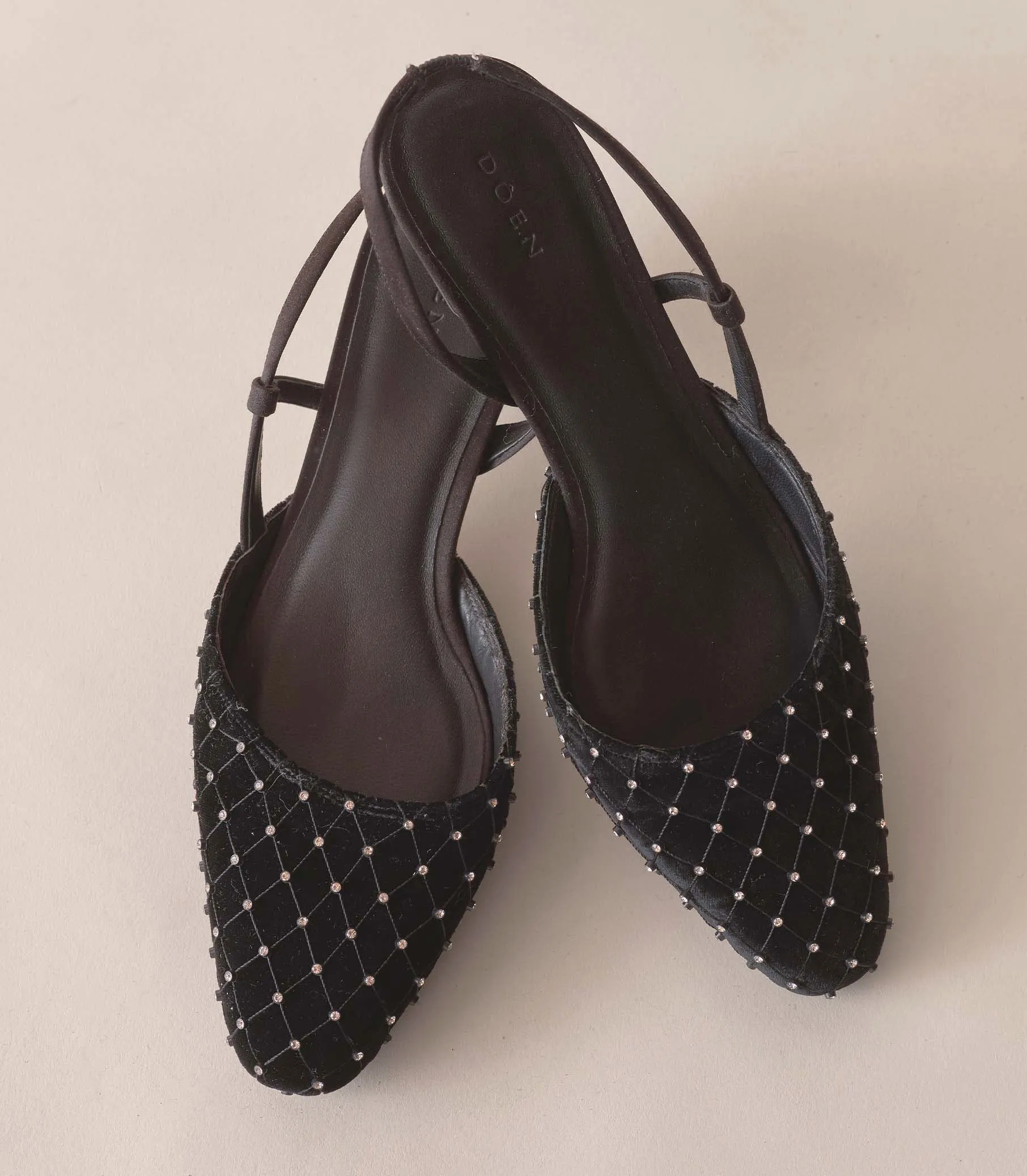 CALVI SLINGBACK -- BLACK VELVET CRYSTAL sold by Doen product image thumbnail 3