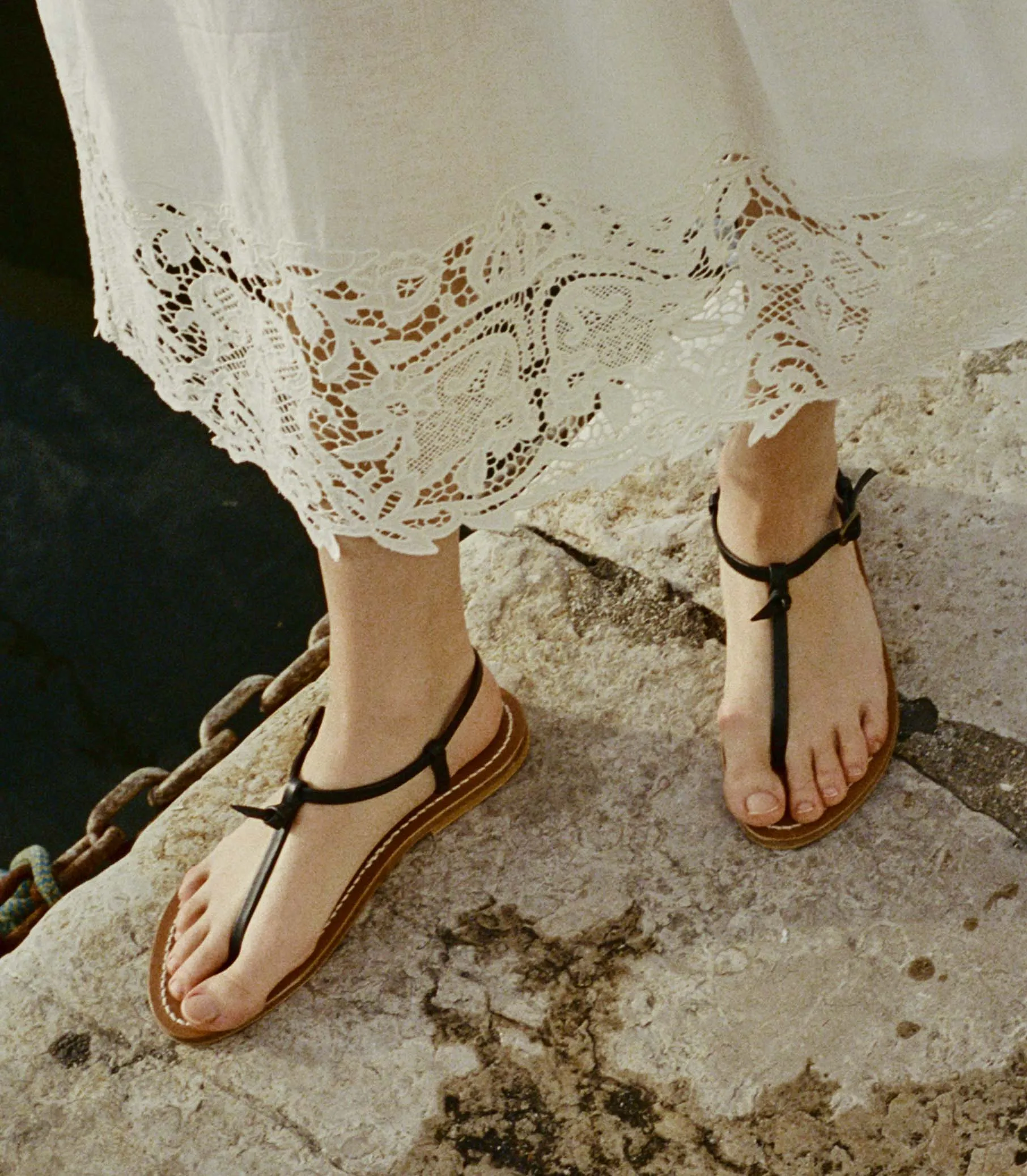 DÔEN & K.JACQUES CÔTE SANDAL -- NOIR sold by Doen product image thumbnail 2