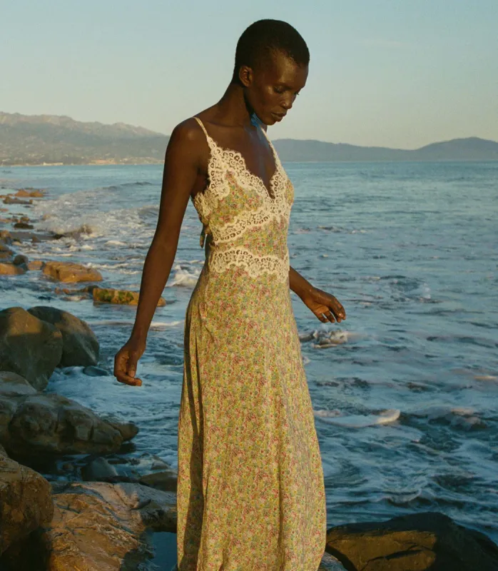 VENUS DRESS -- CHRYSANTHEMUM SKY FLORAL sold by Doen