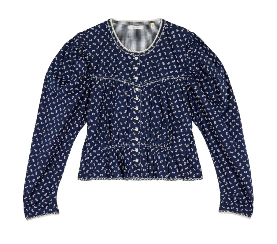 HMD -- AMELIA TOP -- INDIGO CALICO sold by Doen