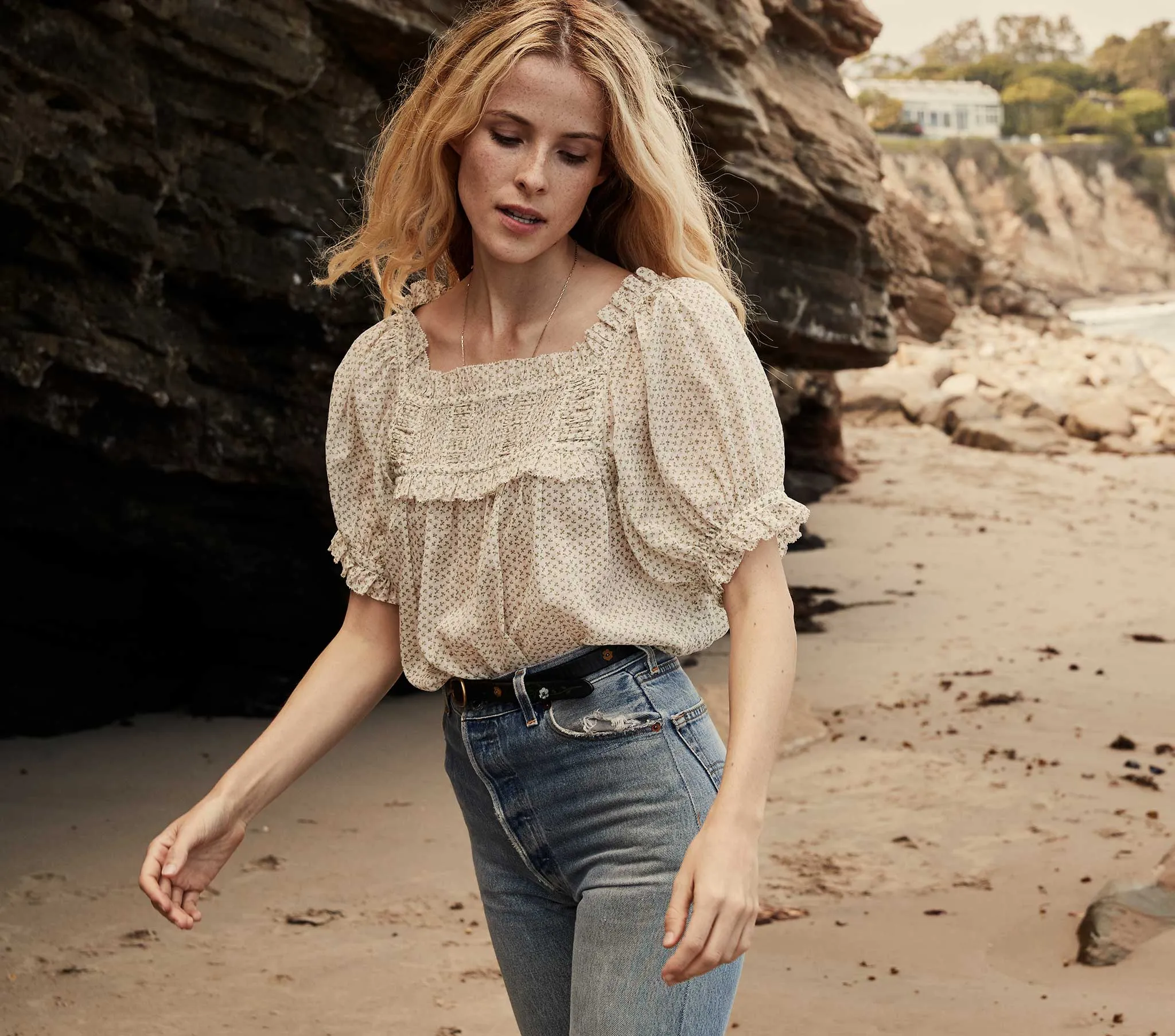 HMD -- FRANCES TOP -- PINK BISOU FLORAL sold by Doen