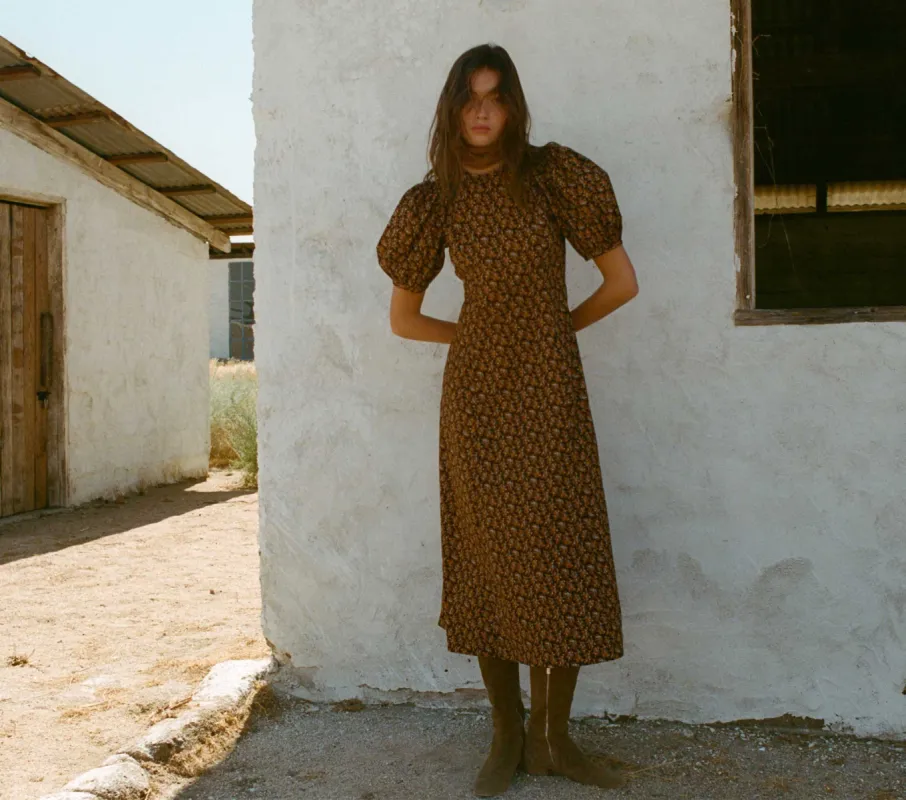 HMD -- BLAIR DRESS -- NOIR FLEURS D'AVIGNON sold by Doen