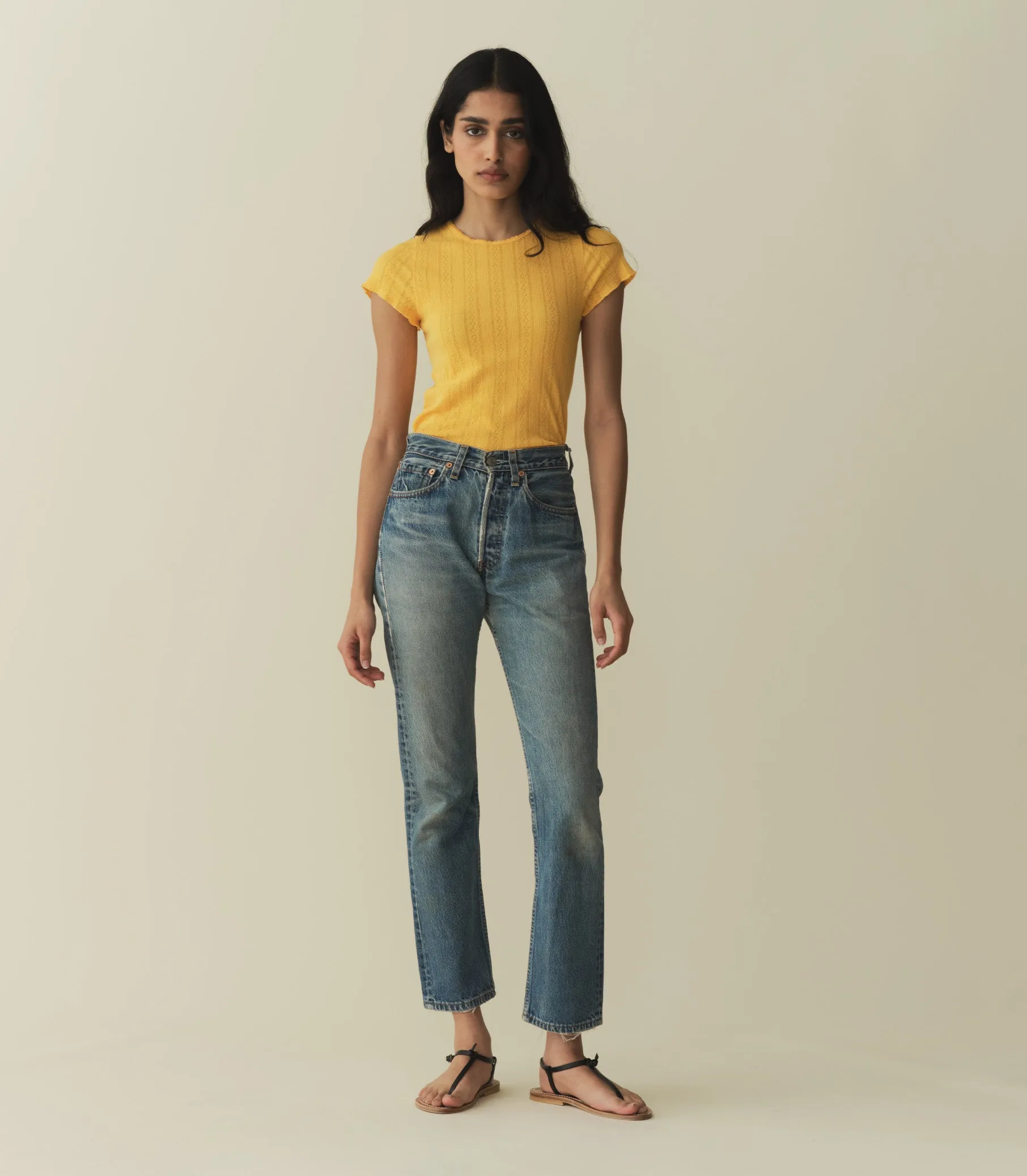 VIVI TEE -- JONQUILLE APOLLINE POINTELLE sold by Doen product image thumbnail 2