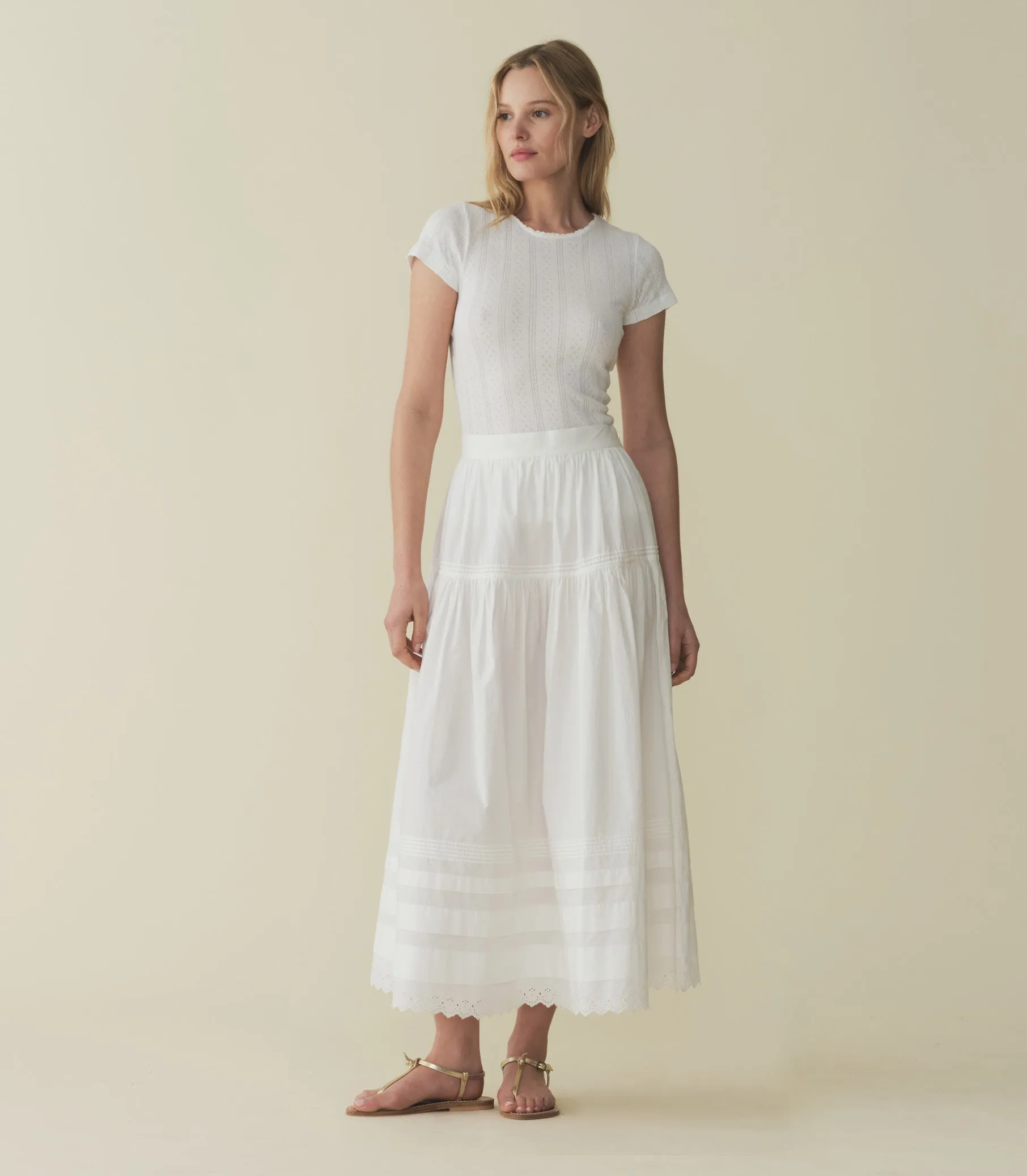 VIVI TEE -- SALT QUELLE JOLIE POINTELLE sold by Doen product image thumbnail 3